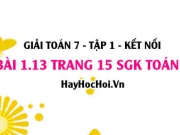 Bài 1.13 SGK Toán 7 tập 1 Kết nối tri thức